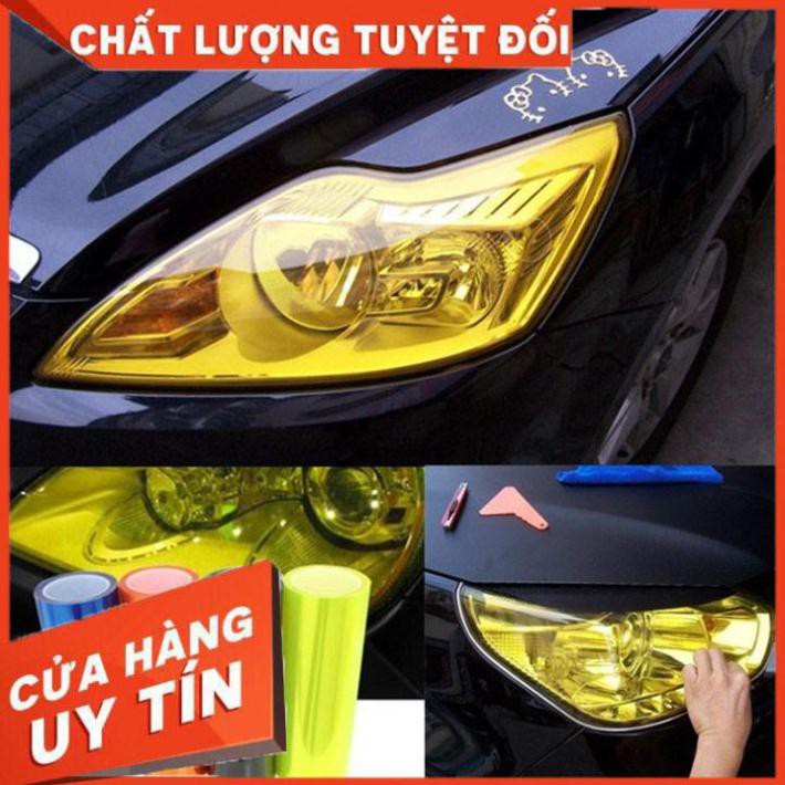 [Vàng] Phim Đề Can Dán Đèn Xe Tạo Màu Sắc  Chống Xước 30x60cm - Vàng