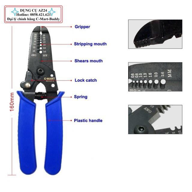 Kìm tuốt dây C-MART B0342