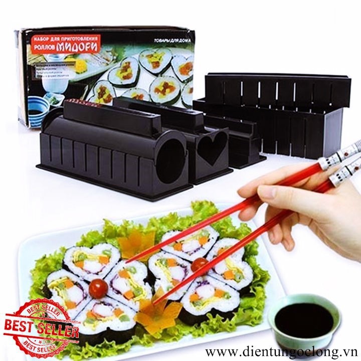 ❤ Bộ Dụng Cụ Làm Sushi 10 Món Tiện Lợi Không Kèm Dao .