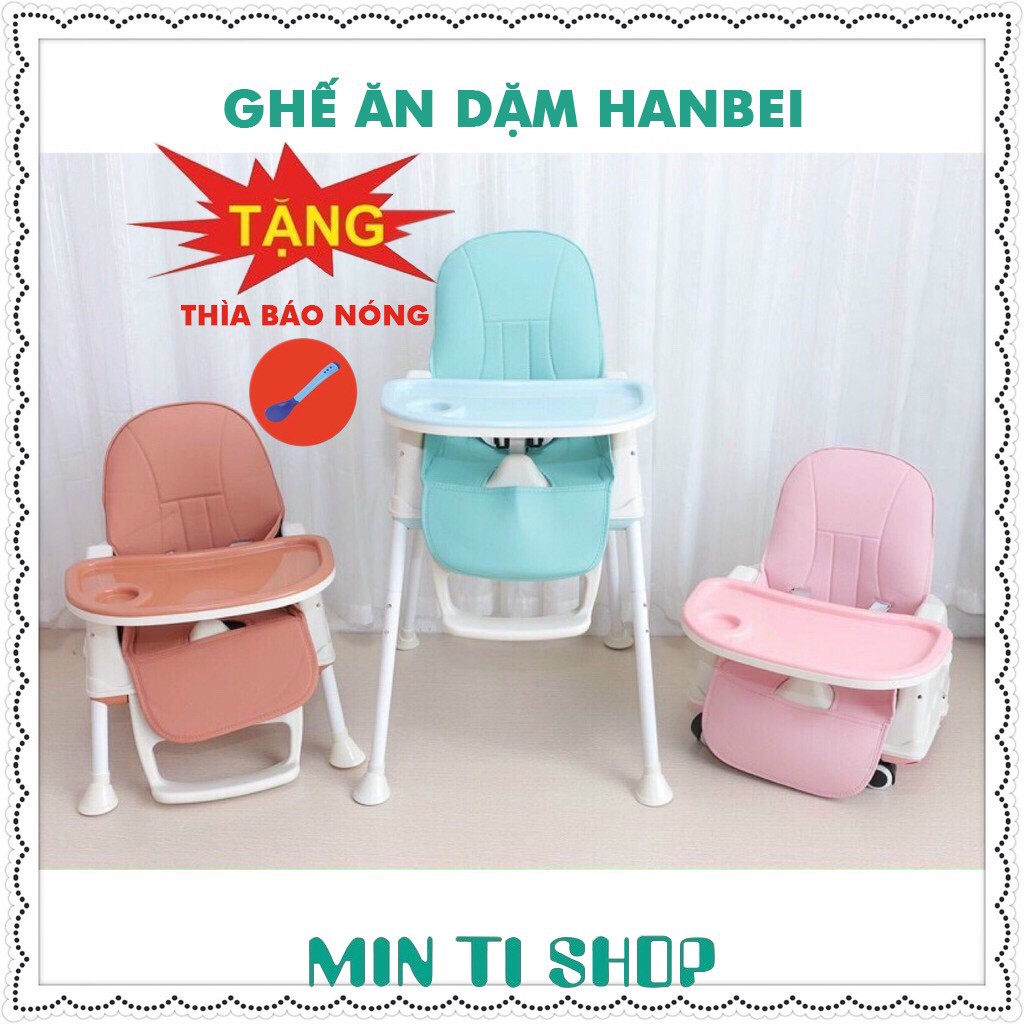 [Mã 154FMCGSALE giảm 8% đơn 500K] Ghế ăn dặm Hanbei/ T918 lắp 3 độ cao cho bé từ 6th đến 4 tuổi (full bộ)