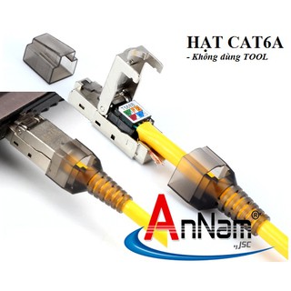 Đầu bấm hạt mạng Cat6A STP không dùng Tool, chống nhiễu Shielded