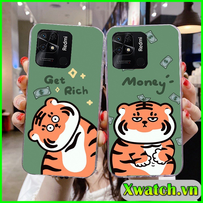 Ốp silicon in UV Xiaomi Redmi A1 Redmi 10C Poco C40 Redmi 10A họa tiết Tiger