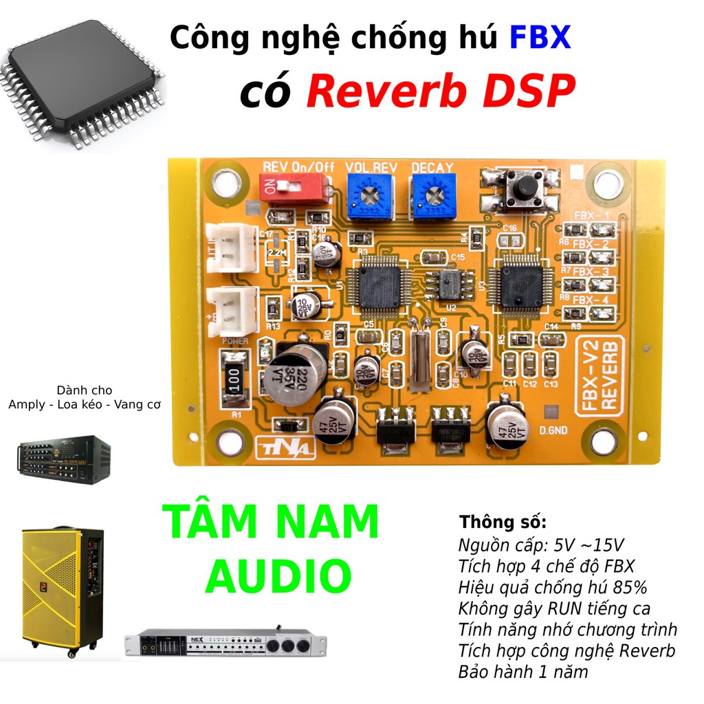 Mạch Chống Hú Reverb V2 Cho Loa Kéo - Amply Karaoke _Vang Số |Tâm Nam