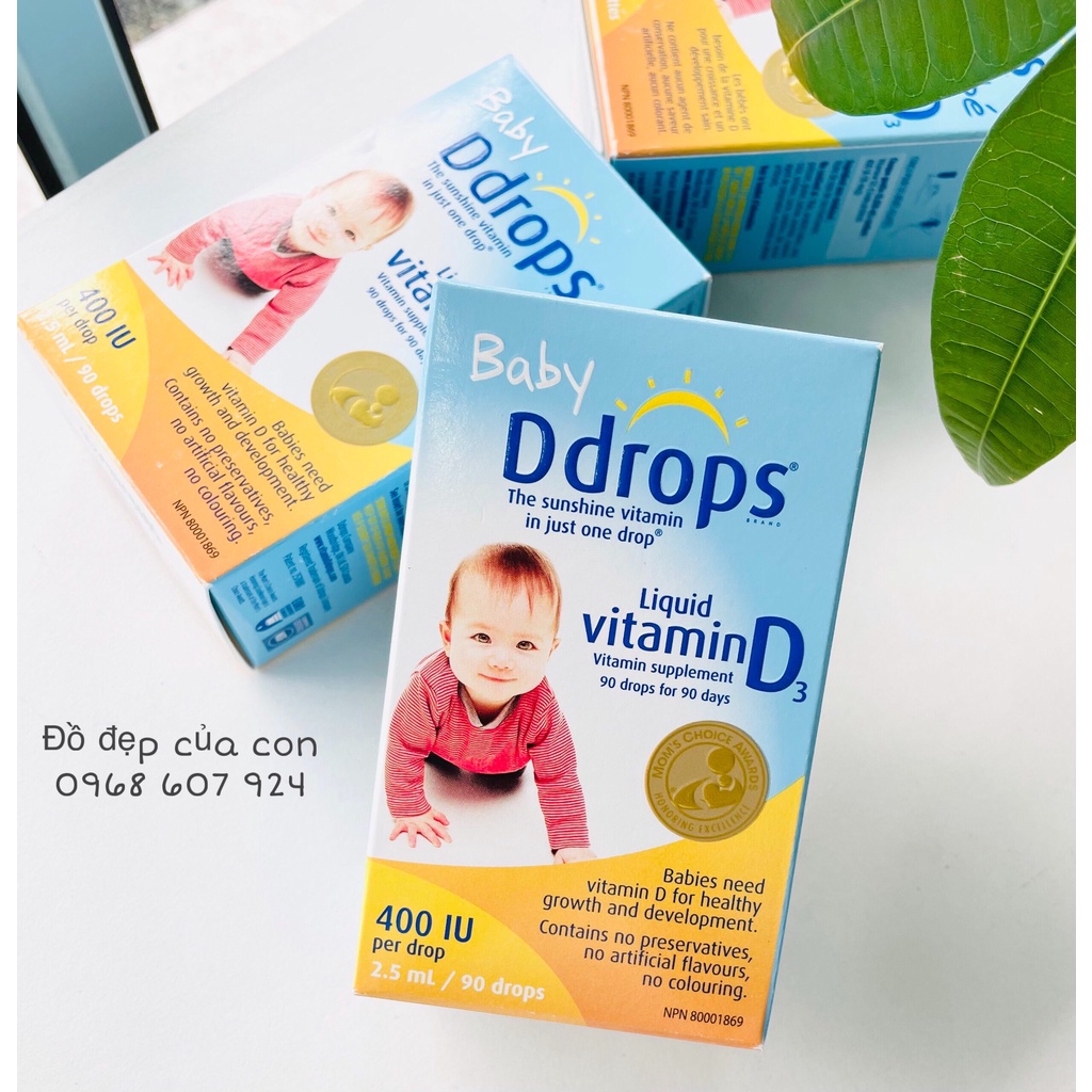 Vitamin D3 DDrops cho bé sơ sinh Canada 90 giọt