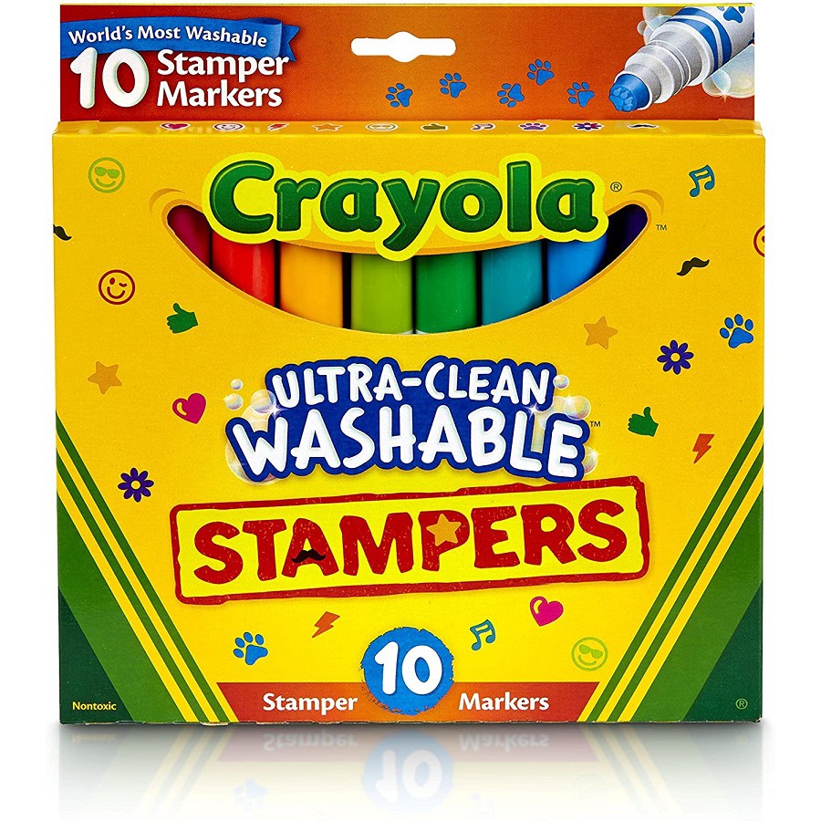 Bộ 10 bút lông in hình biểu cảm Crayola Emoji Stamper Marker - 5881480002