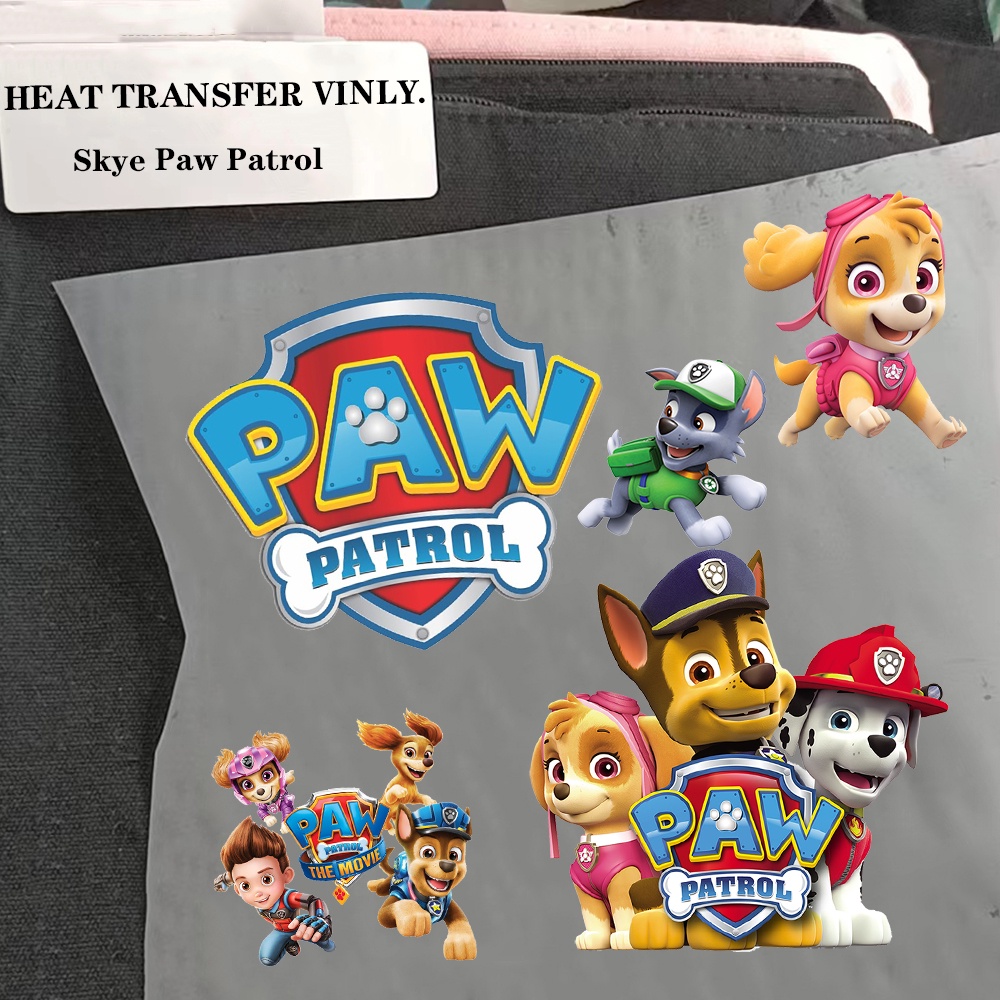Skye Paw Patrol Miếng Dán Ủi Quần Áo Chống Thấm Nước Họa Tiết Hoạt Hình Paw Patrol DIY