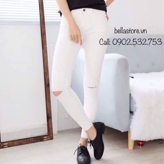 Quần skinny rách gối