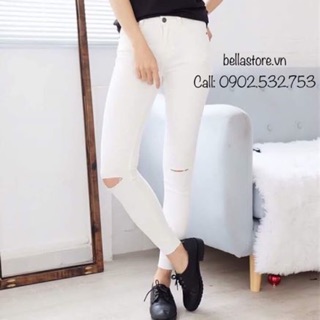 Quần skinny rách gối