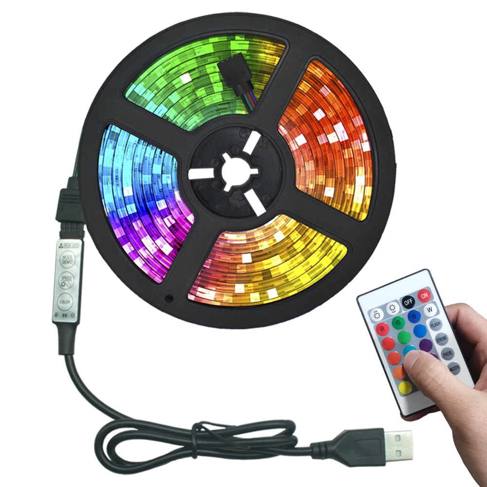 GF Dải Đèn Led Rgb Smd 2835 Dài 5m Chống Thấm Nước Dùng Trang Trí Nhà Cửa