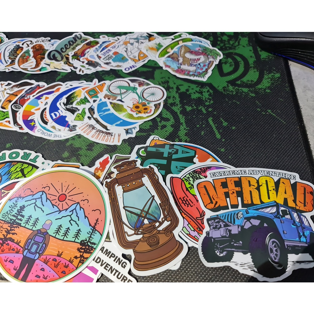 Sticker chủ đề camping hình dán trang trí  phượt du lịch
