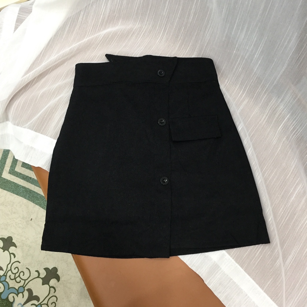 Chân váy nhung cạp cao 3 cúc mẫu mới cực hot, chân váy chữ A vải nhung kẻ có quần trong tiện lợi | BigBuy360 - bigbuy360.vn