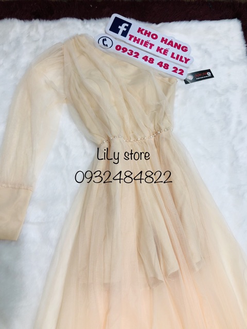 ( VIDEO &amp; ẢNH THẬT 10000%) ĐẦM MAXI LỆCH VAI ĐÍNH NGỌC EO