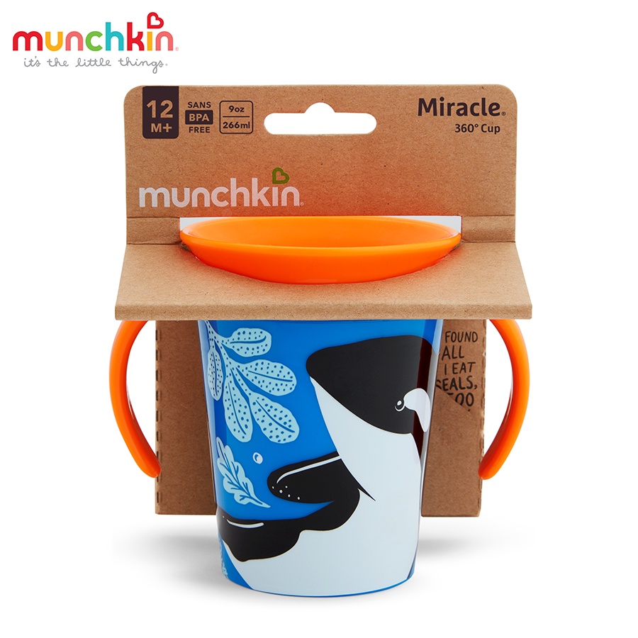 Cốc tập uống Munchkin Deco 360 độ nhựa cao cấp chống đổ chống sặc có tay cầm 177ml