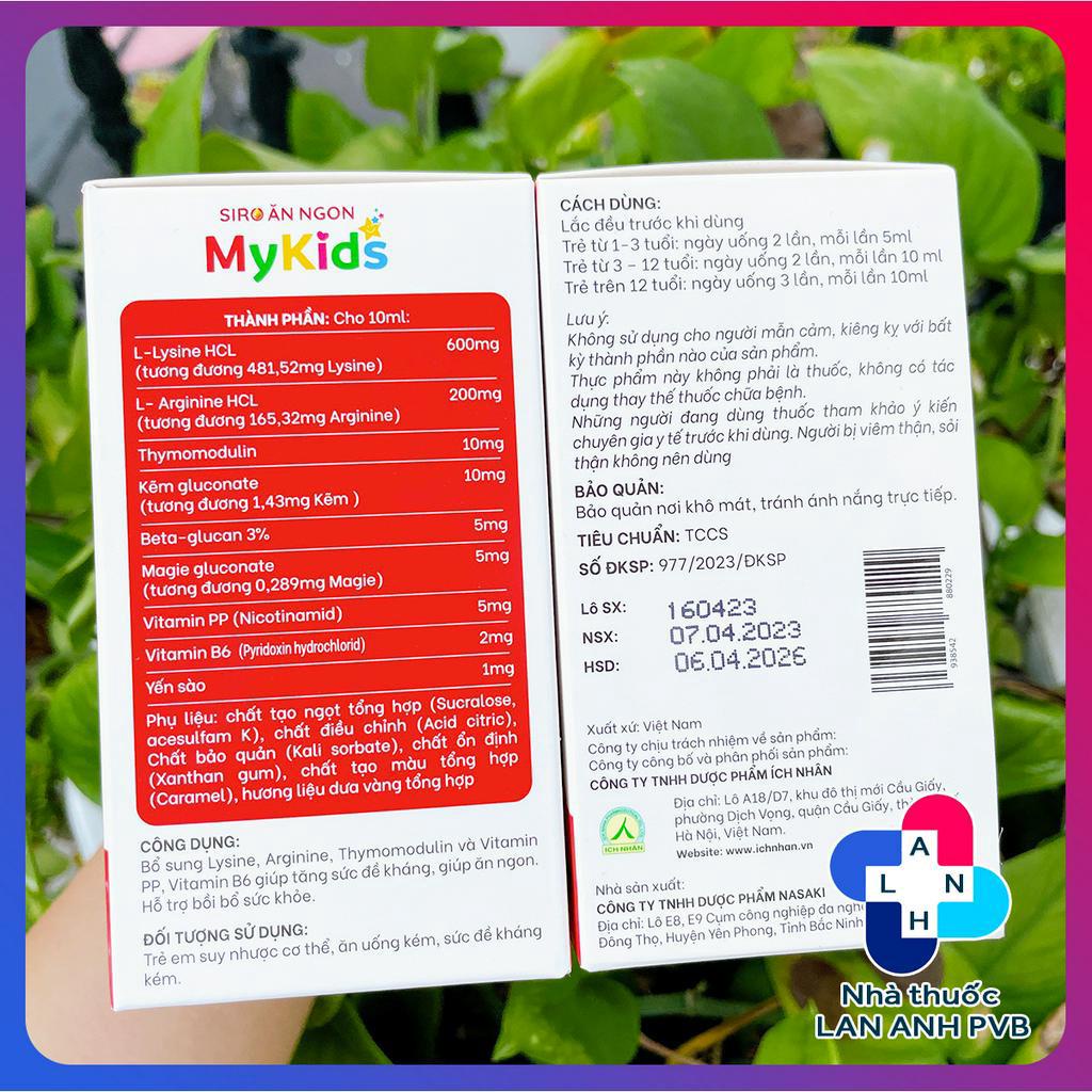 SIRO ĂN NGON MYKIDS - Si rô hỗ trợ bé ăn ngon miệng, tăng sức đề kháng.