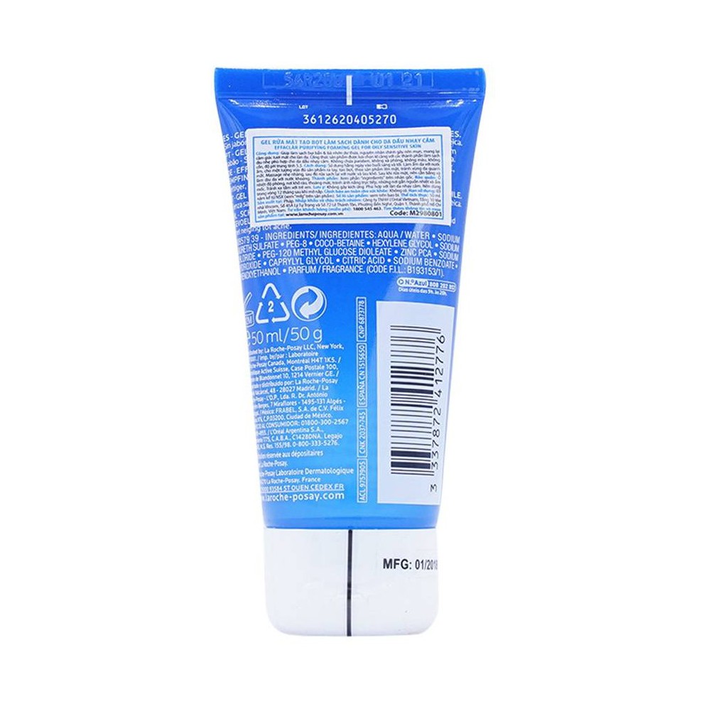 [MINISIZE] Sữa Rửa Mặt La Roche Posay Dạng Gel Giảm Mụn, Kiềm Dầu Effaclar Gel 50ml | BigBuy360 - bigbuy360.vn