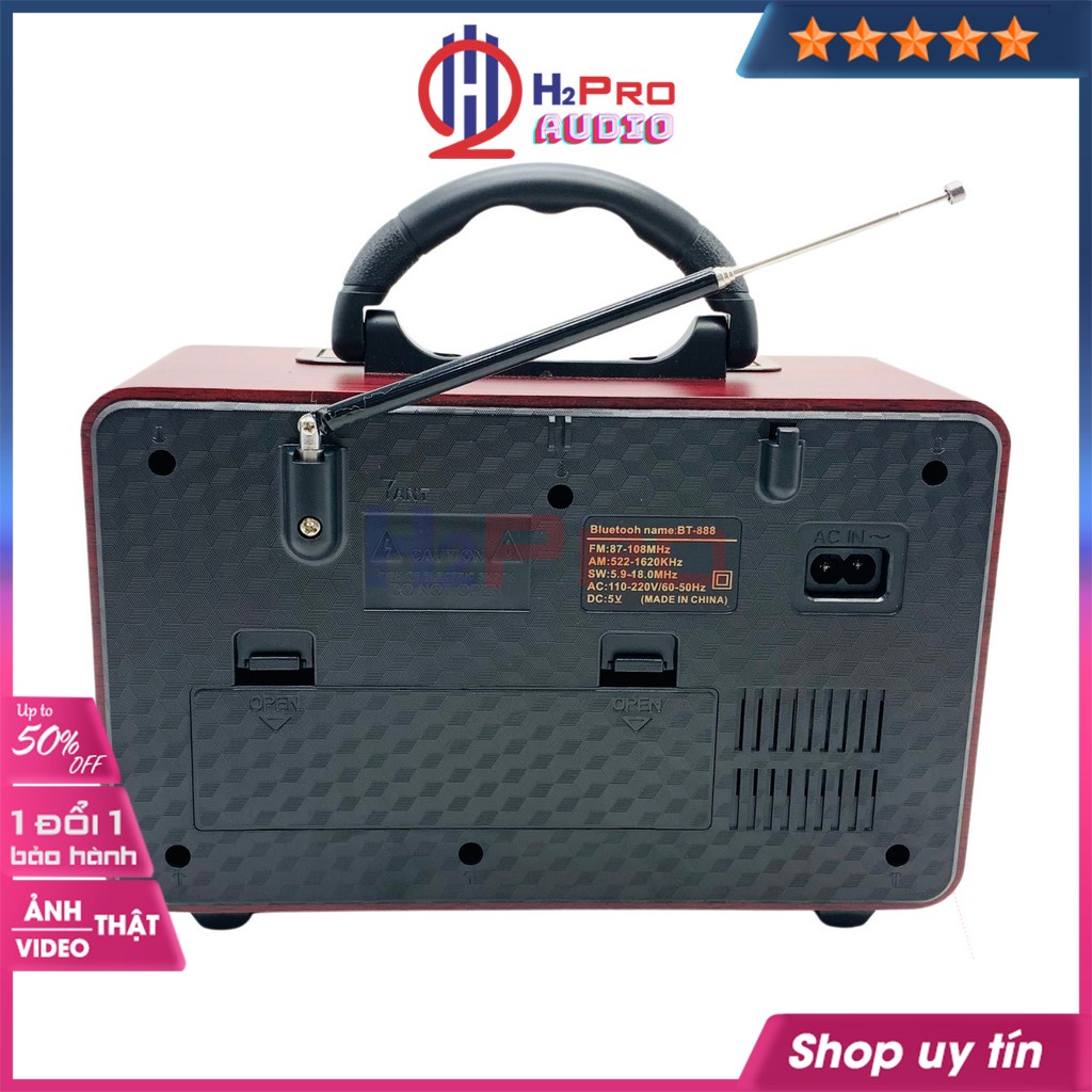 Đài radio cho người già, đài radio FM cổ điển Meier M-110BT FM/AM/SW,nghe nhạc MP3 loa Bluetooth/USB/Thẻ nhớ-H2pro Tech