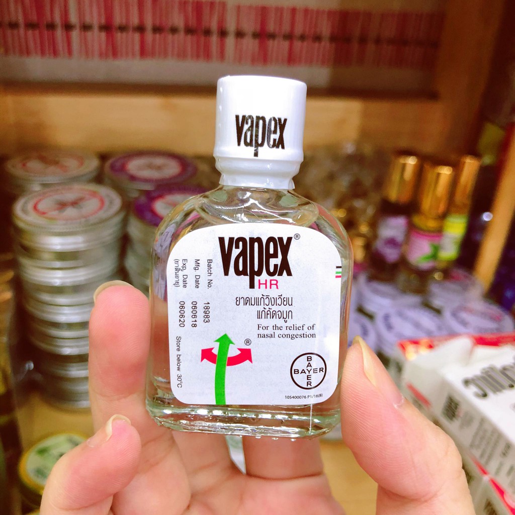 Dầu Thông Mũi, Giảm Nghẹt Mũi, Xoang Hành Vapex HR Bayer Thái Lan