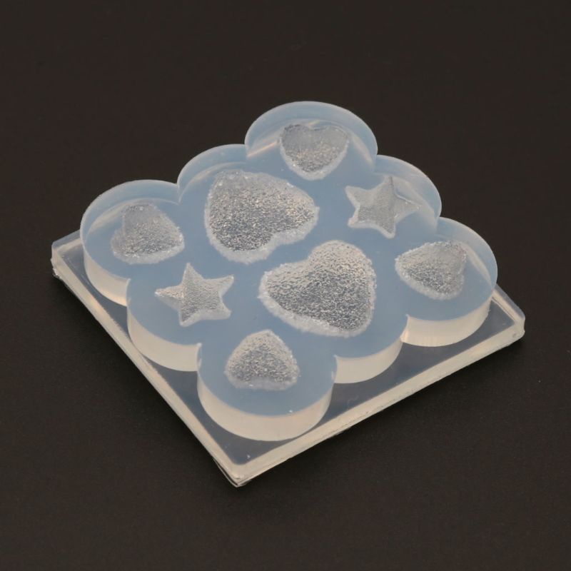 Khuôn Làm Kẹo Mềm Bằng Nhựa Resin Hình Ngôi Sao / Trái Tim