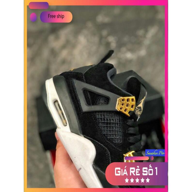 𝐑ẻ 𝐓Ế𝐓 Ảnh thật Giày thể thao AIR JORDAN 4 Retro Pure money đen cho nam và nữ siêu đẹp ^ ; ༔ , :