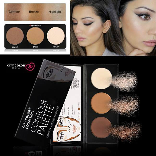 Bảng Phấn Tạo Khối Và Highlight 3 ô City Color Contour Palette