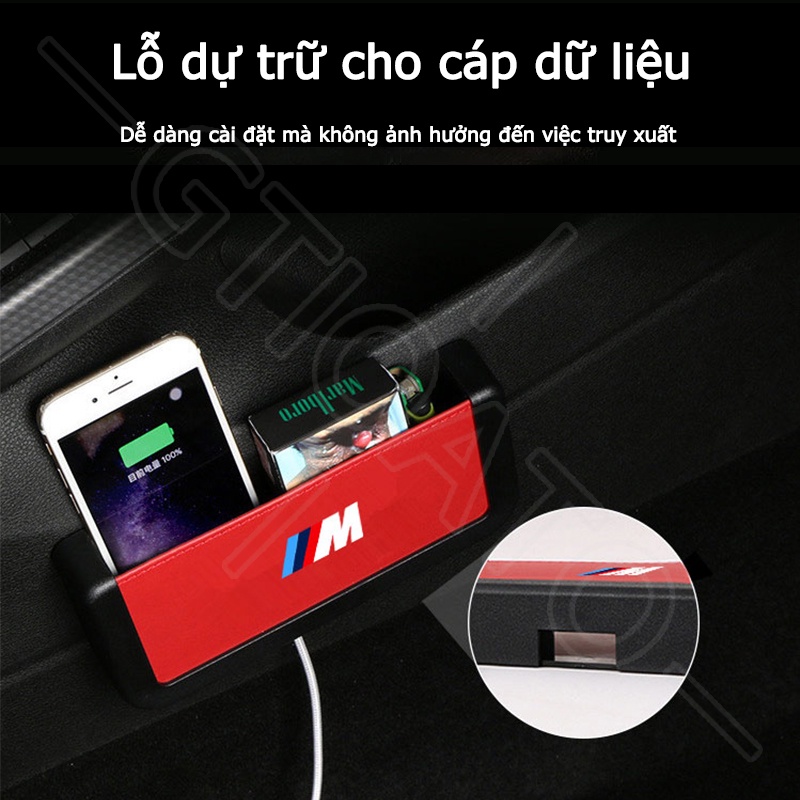 GTIOATO Cho BMW M Hộp Đựng Điện Thoại Trên Oto Hộp Đựng Điện Thoại Trên Xe Túi Đựng Điện Thoại Trên Ô Tô Khay ĐựNg Đồ Ô Tô HộP ĐựNg Đồ TrêN Ô Tô Phụ Kiện Xe Hơi Cho BMW X4 E46 E90 F30 F10 1 X2 8 118I 320i M4 E60 218i X5 M3 318i X7 E39 7 E36