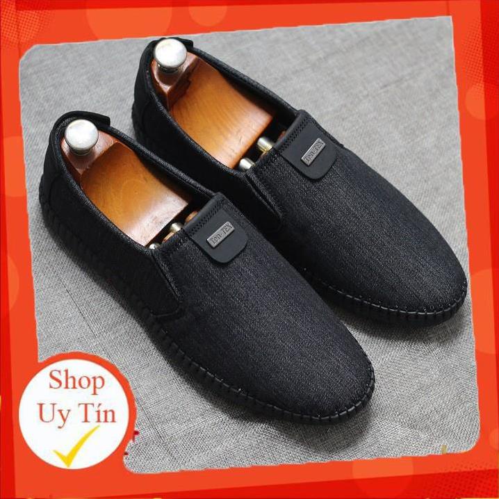 [Chuẩn Nam Tính] Giày lười nam vải cao cấp 3 màu đen - nâu -xanh [Shop Uy Tín] | BigBuy360 - bigbuy360.vn