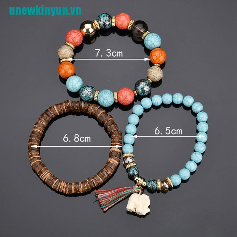 Y●Set 3 VòNg Đeo Tay ChuỗI HạT Phong CáCh Bohemia