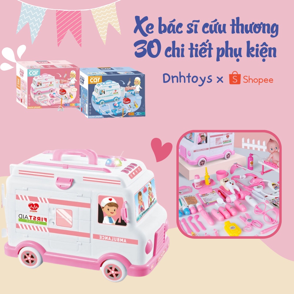 Đồ chơi bác sĩ, bác sĩ xe cứu thương âm thanh ánh sáng sinh động giúp bé tăng khả năng sáng tạo phát triển bản thân