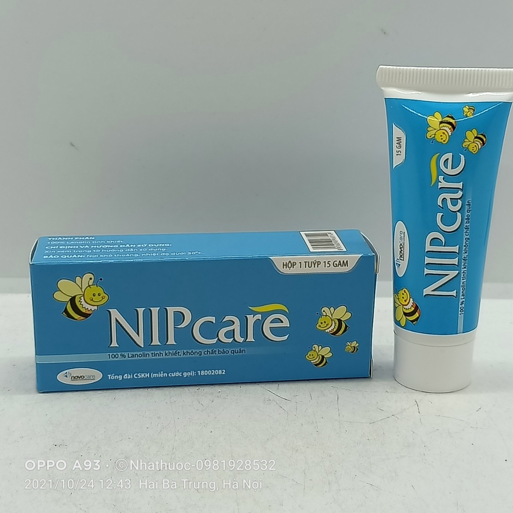 NIPCare tuýp 15g - Kem bôi da cho mẹ và bé