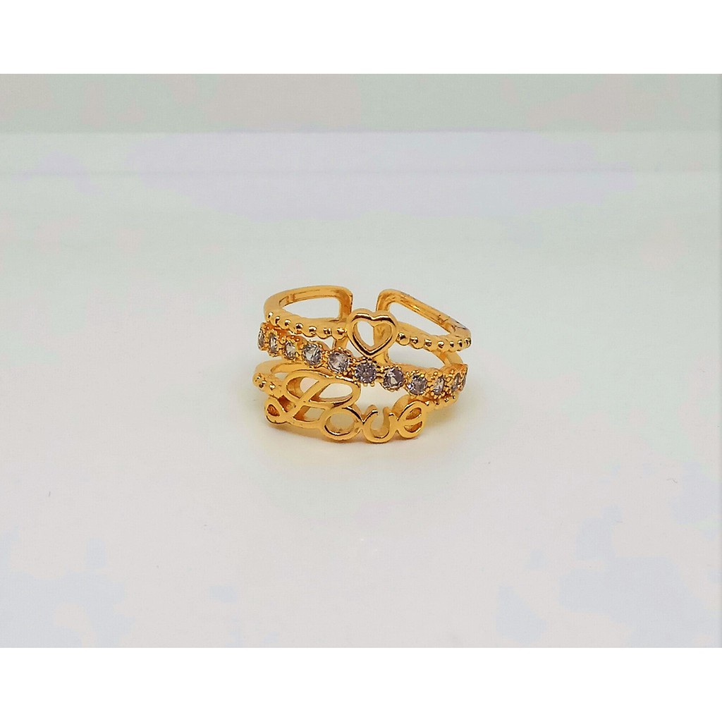 NHẪN NỮ MẠ VÀNG CHỮ LOVE