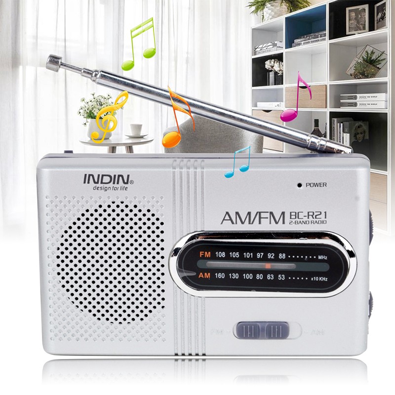 Radio AM/FM mini bỏ túi có anten thu gọn tiện lợi