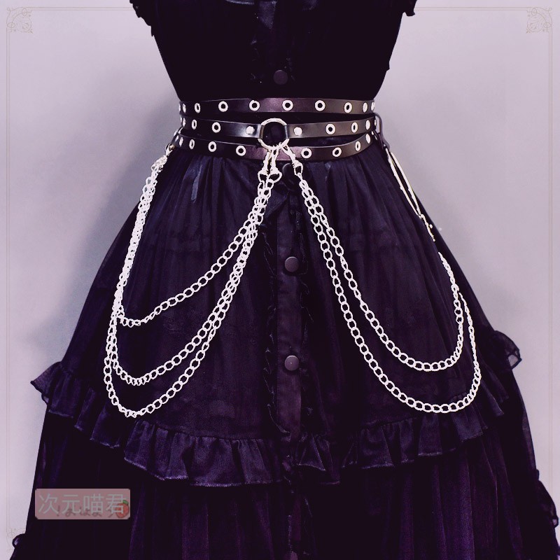 Thắt Lưng Phối Dây Xích Phong Cách Gothic Lolita Cá Tính