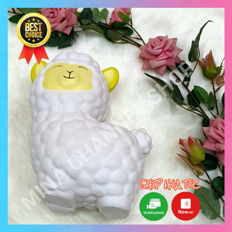 Squishy khổng lồ 25cm 600g con cừu trắng siêu chậm tăng, mềm mịn có bao bì kèm quà tặng