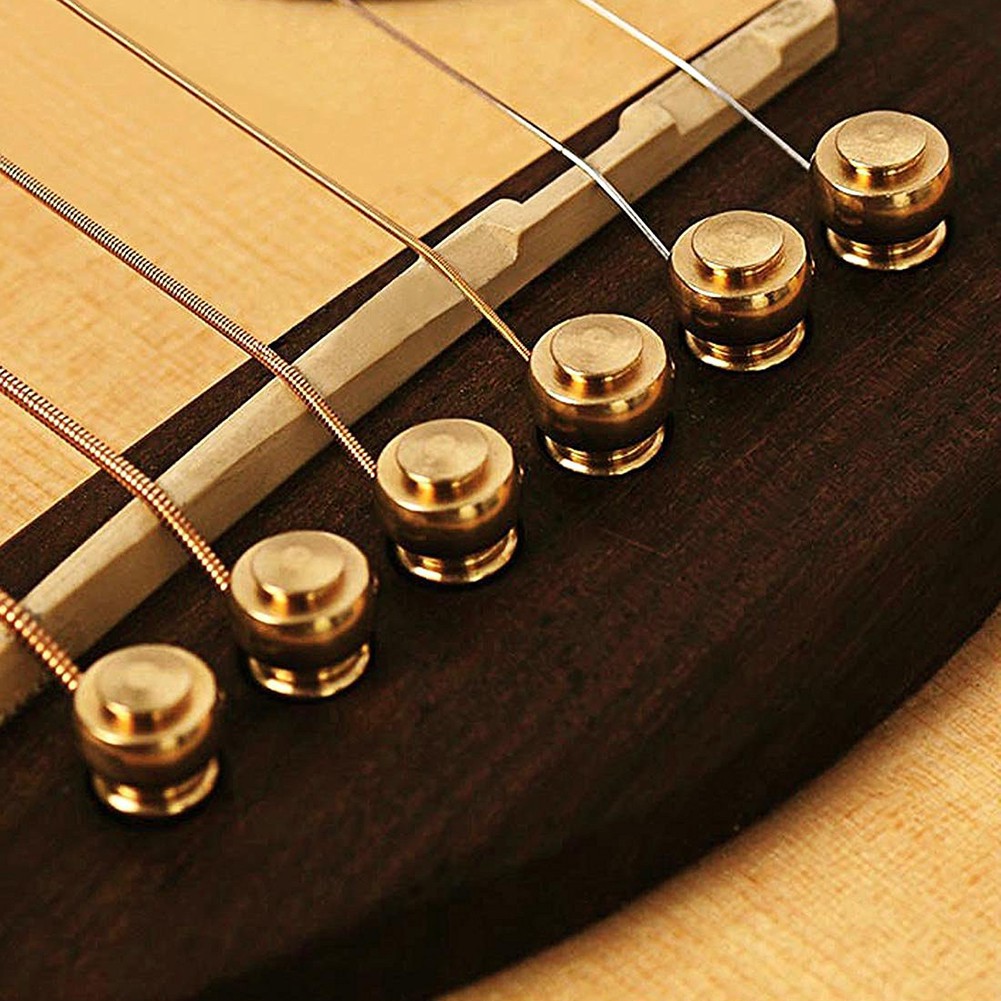 6 CHỐT CÀI DÂY ĐÀN GUITAR BẰNG ĐỒNG- Tặng Pick Gảy