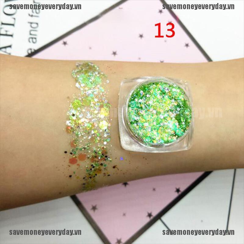 [Save] Mermaid holographic glitter powder face eye shadow body makeup nail art [VN]