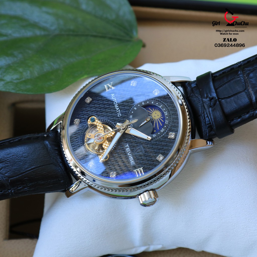 Đồng hồ nam Tevise cơ lộ máy với kiểu dáng trẻ trung sang trọng, máy cơ tự động không dùng pin, NaiWatch