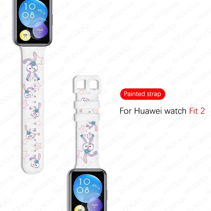 Dây Đeo Silicon Họa Tiết Hoa Thời Trang Cho Đồng Hồ Thông Minh Huawei watch Fit 2
