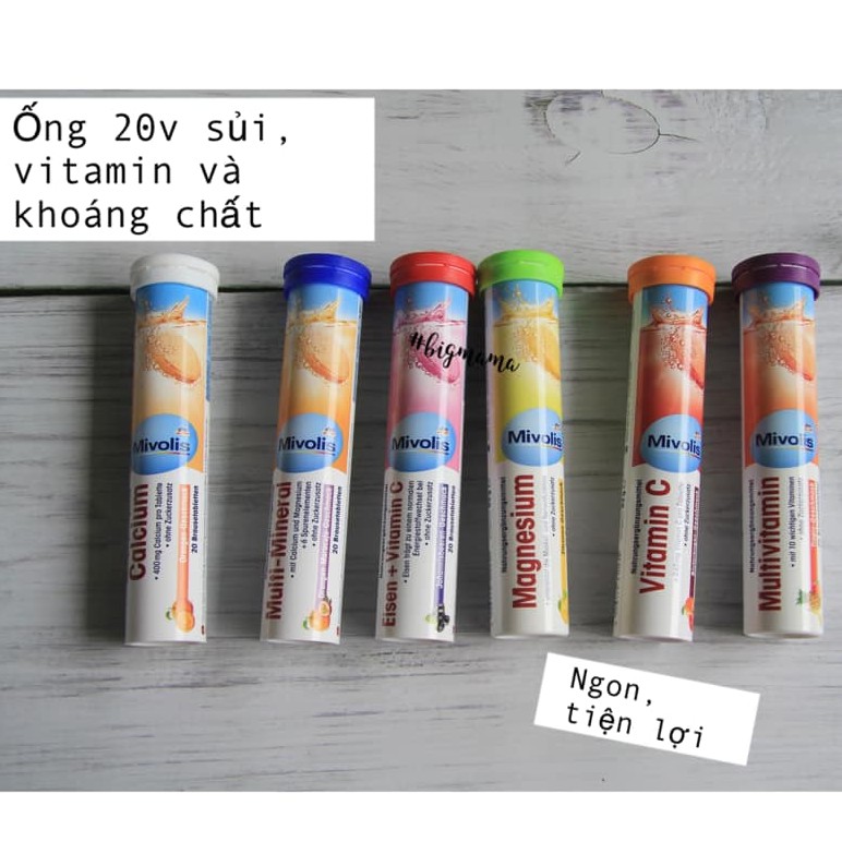 [CHÍNH HÃNG ĐỨC] Viên sủi các loại Mivolis của Đức