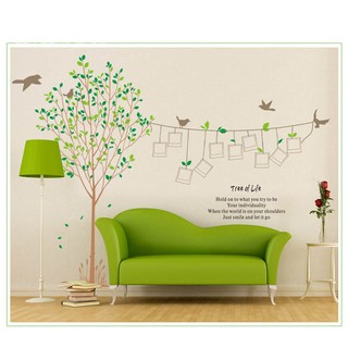 Decal dán tường decal trang trí cây khung hình 5 BINBIN PK228