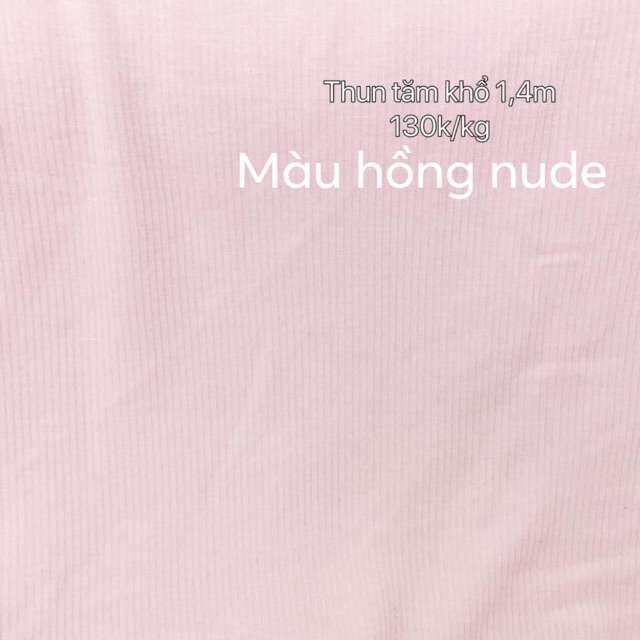 Vải thun tăm dãn 4c màu nude