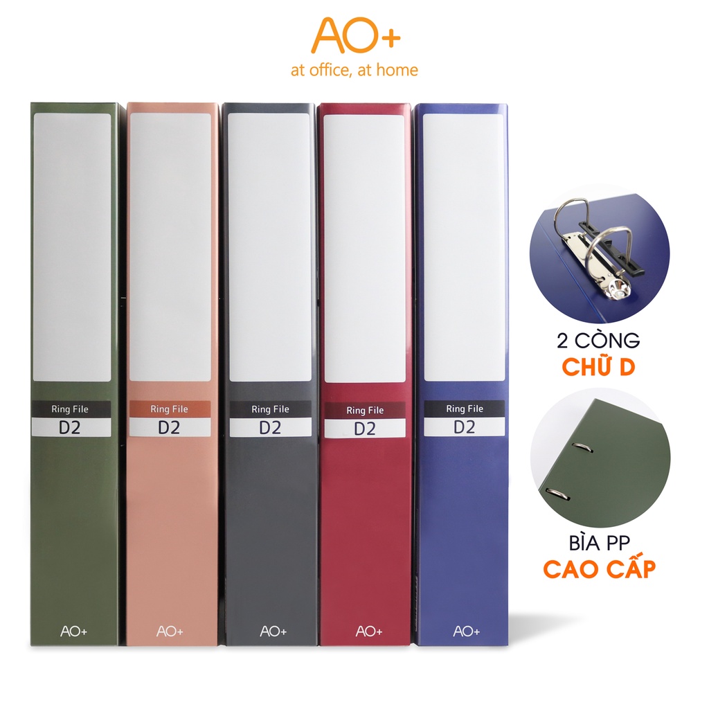 Bìa Còng D2 Switch OFF AO+, Nhựa PP/ A4, 2 Nhẫn D