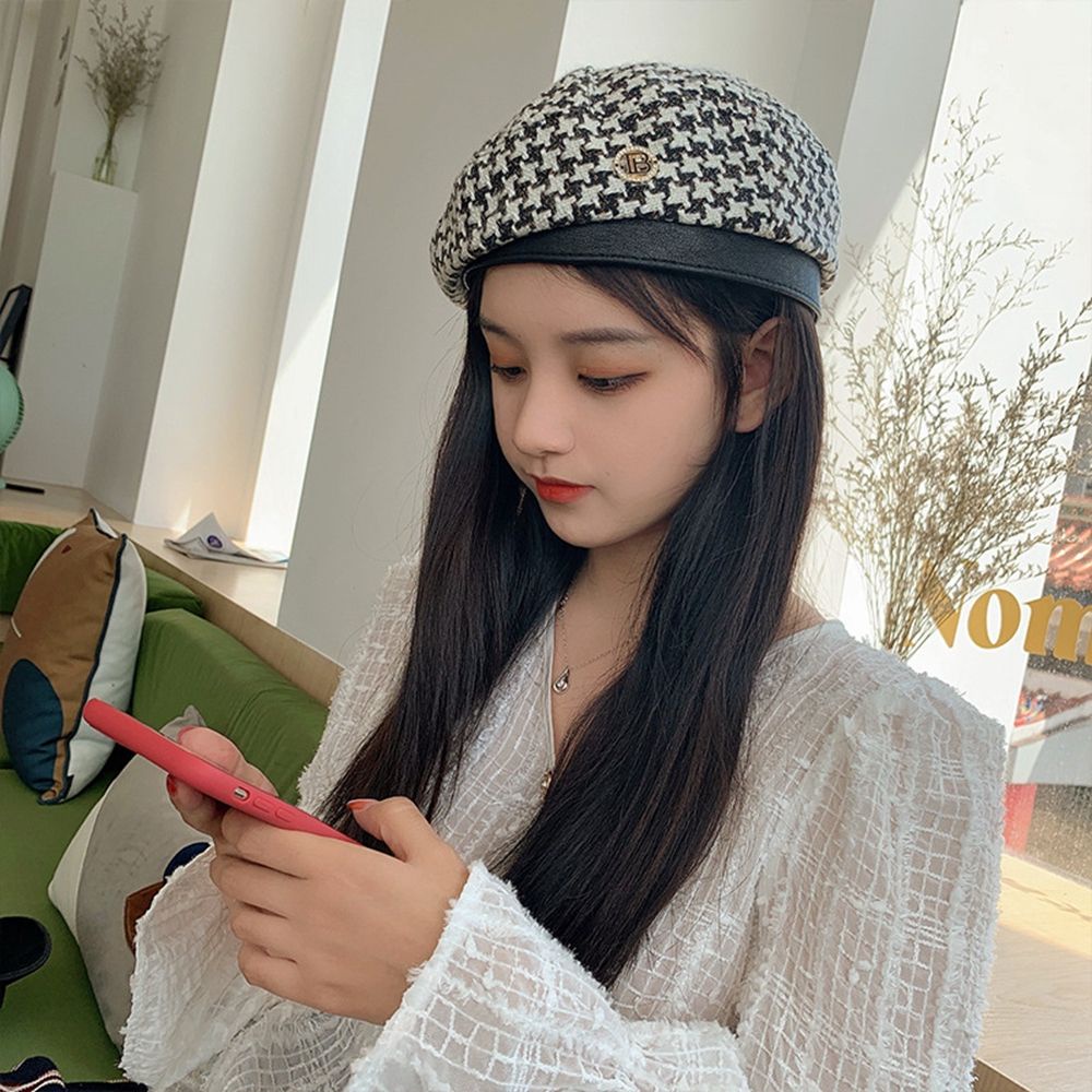 Mũ nồi phong cách Hàn Quốc đơn giản in chữ B cho nữ