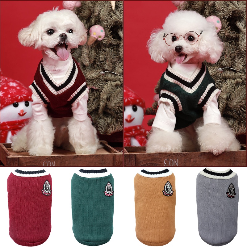 Áo Khoác Sweater Dệt Kim Thời Trang Thu Đông Cho Thú Cưng