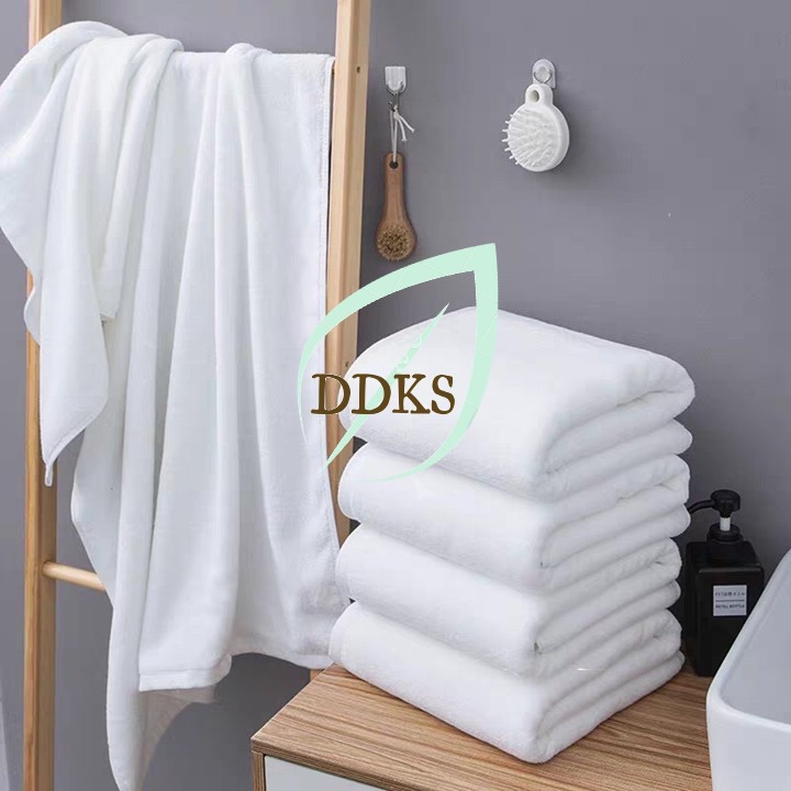 Khăn tắm loại to cho khách sạn khăn chất liệu cotton màu trắng cao cấp size: 70cm*140cm / 500g