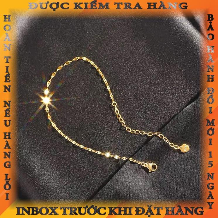 Lắc chân chất liệu thép titan mạ vàng 18k phong cách cá tính chống mẫn cảm dễ phối đồ dành cho nữ lylongy