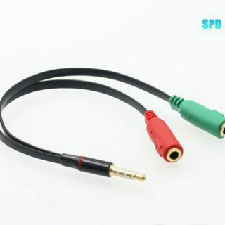 Dây chuyển từ Jack 3.5 ly ra 2 lỗ tai nghe + micro