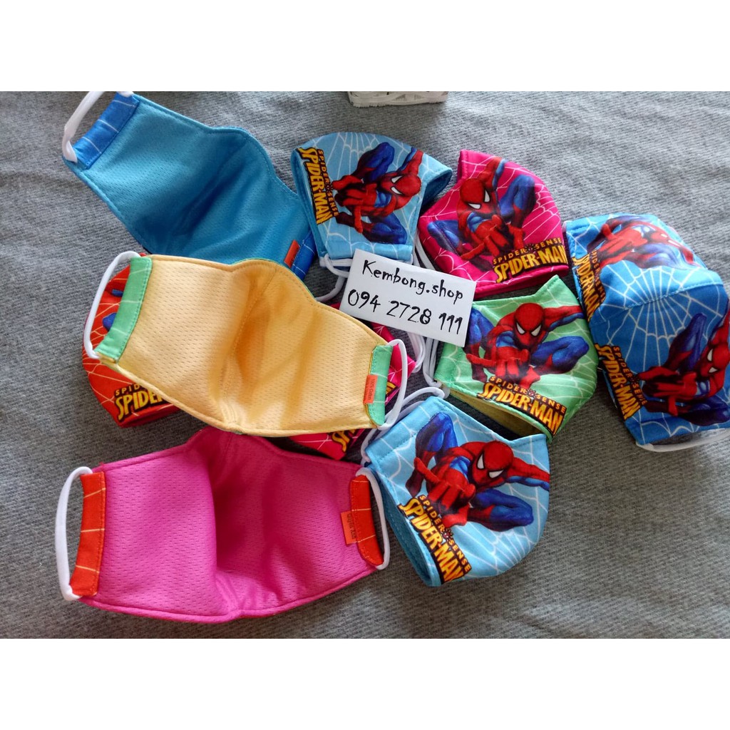 Khẩu trang Siêu nhân người nhện cho bé trai - hàng đẹp 3 lớp, | BigBuy360 - bigbuy360.vn