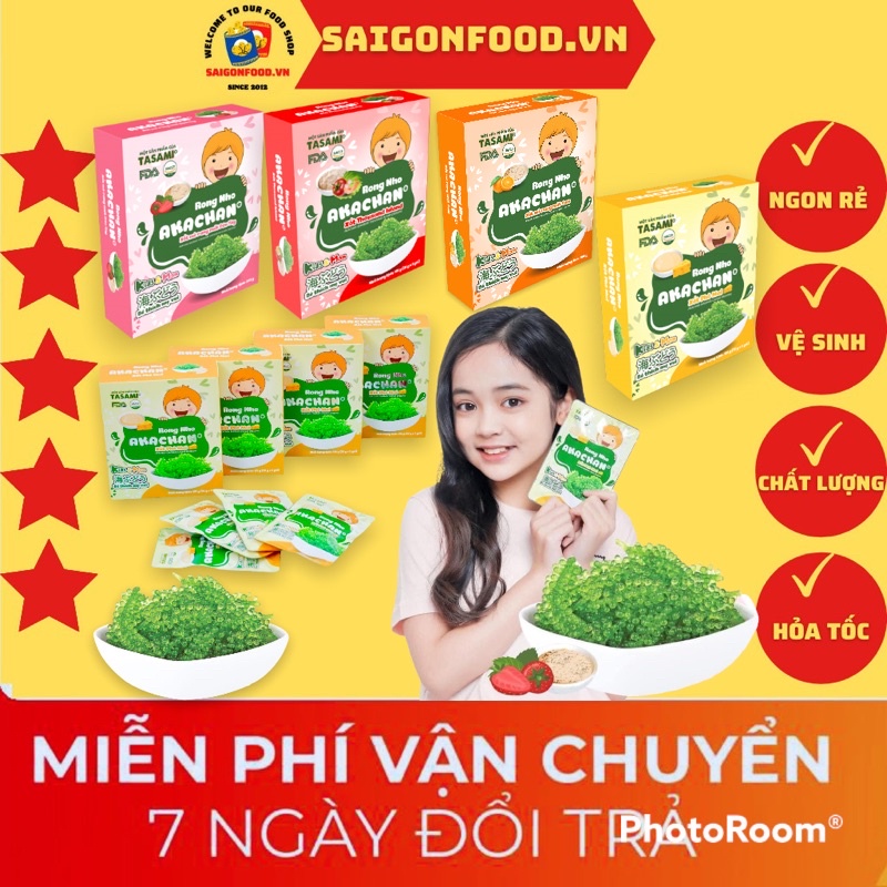 [Ngon Sạch] Rong Nho Tách Nước Akachan Dành Cho Bé - Rong Nho Sạch Kèm Sốt Trái Cây Cực Thơm Giàu Dinh Dưỡng Khoáng Chất