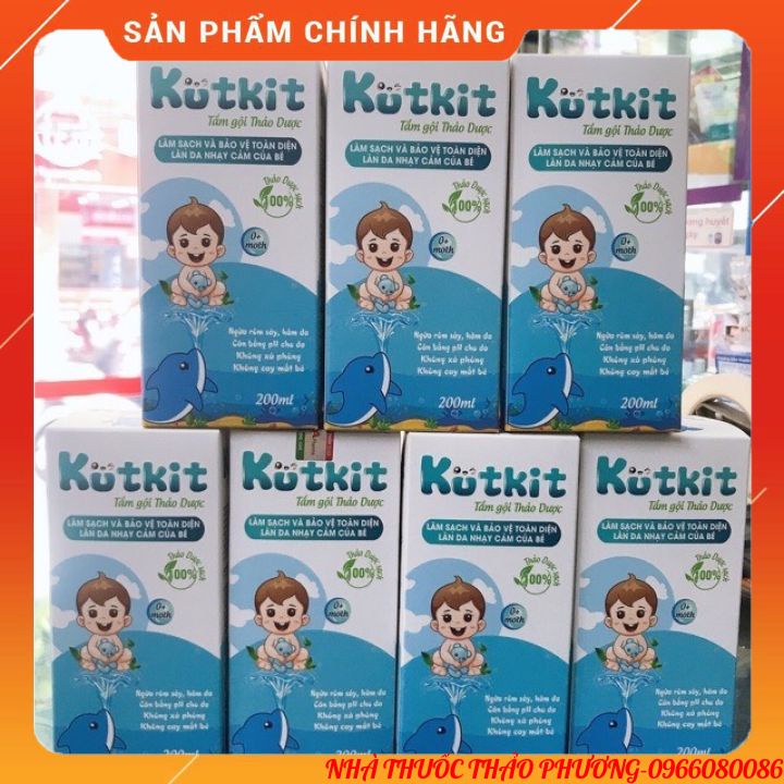 ✅GEL TẮM GỘI CHO BÉ KUTKIT THẢO DƯỢC⚡An toàn cho lànda trẻ SƠ SINH⚡️làm sạch,ngừa rôm sảy,không xà phòng,không cay mắt