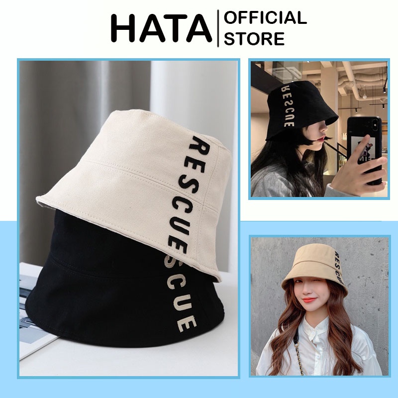 Mũ Bucket Trơn Nón Tai Bèo Vành Cụp RESCUE Nhiều Màu Phong Cách Ulzzang